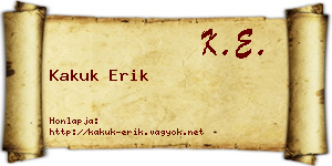 Kakuk Erik névjegykártya